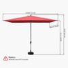 Kumasinova Rectangular Patio Umbrella with 8-Rib Frame,Outdoor Umbrella with Crank Lift&Tilt,Beach Umbrella for Pool&Resorts,Patio Market Umbrella - 2 of 4