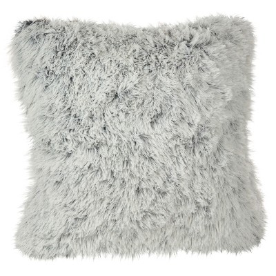 White Juneau Two tone Faux Fur Throw Pillow 18