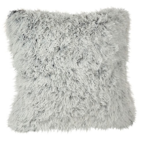 White Juneau Two Tone Faux Fur Throw Pillow 18