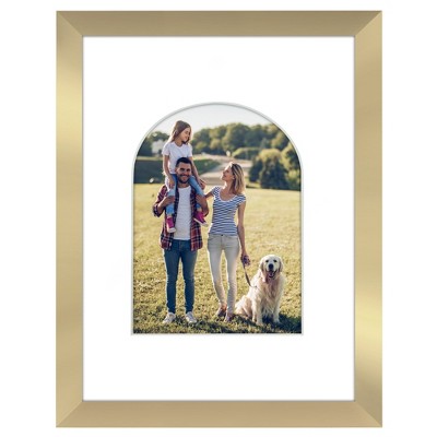 Americanflat 9" x 10" Picture Frame with Arch-Shaped Mat - Gold