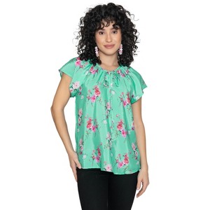 HAPPY BAY Women's Dressy Short Sleeve Top Summer Party Business PleatedT Shirts Trendy Fashion Tops Casual Flowy Tunic Tops For Women - 1 of 4