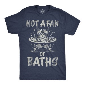 Mens Funny T Shirts Not A Fan Of Baths Sarcastic Kitten Graphic Novelty Tee For Men - Crazy Dog Men's T Shirt - 1 of 4