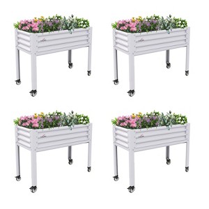 Anybear Galvanized Raised Garden Bed with Legs,48x24x35" Elevated Planter Box on Wheels with Drainage Holes, 600lb Capacity - 1 of 4