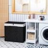 Costway Laundry Hamper w/Wheels & Lid, 125L 3-Section Clothes Hamper w/2 Liner Bags - 2 of 4