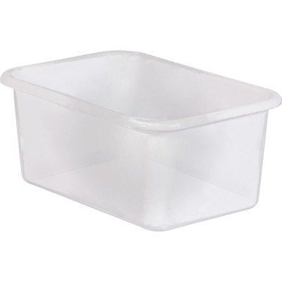 Teacher Created Resources Small Plastic Storage Bin, Clear (Pack of 6)