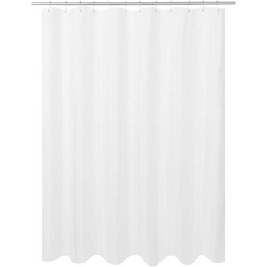 Aoibox Ultimate Waterproof Fabric Shower Curtain or Liner, Machine Washable, Breathable TPU Lining Bath Tub Shower Liner in White - 1 of 4