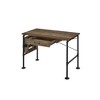Royal Hampton Writing Desk with Industrial Style and 3 Tier Sleek Side Shelves, Oak Brown - 3 of 4