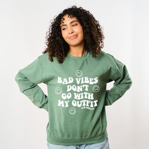 Simply Sage Market S.W.Smiley Don't Go With My Outfit Smiley Faces Sweatshirt - 1 of 4