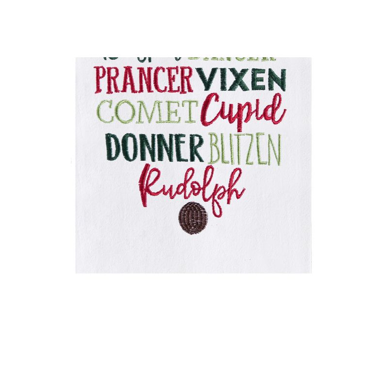 C&F Home Christmas Themed Reindeer Names Cotton Flour Sack Kitchen Dish Towel Decor Decoration 27L x 18W in., 3 of 5