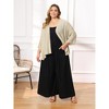 Women's Plus Size Open Front 3/4 Sleeve Waterfall Style Irregular Hem Lightweight Casual Cardigans - GRACE & GRANDEUR - 2 of 4