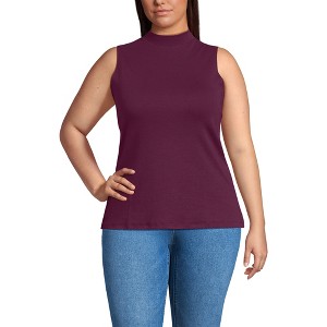 Lands' End Women's Sleeveless Polished Essentials Mock Neck Top - 1 of 3