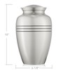 Reminded Adult Cremation Memorial Urn for Human Ashes, Black Stripe Brass Funeral Urn with Velvet Bag - 2 of 4