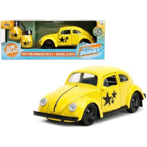 1959 Volkswagen Beetle Yellow with Black Graphics & Boxing Gloves Accessory "Punch Buggy" Series 1/32 Diecast Model Car by Jada - 1 of 4