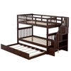 Stairway Twin-Over-Twin Bunk Bed with Twin size Trundle for Bedroom, Dorm, Adults, White - 2 of 4