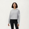 Anna-Kaci Active Women's Long Sleeve Cropped Hoodie with Kangaroo Pocket and Striped Sleeve Detail - 2 of 4