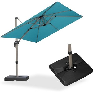 PURPLE LEAF Deluxe Aluminum Outdoor Patio Umbrella Square Cantilever Umbrellas - 1 of 4