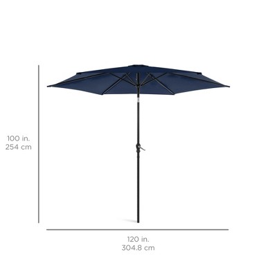 Navy Blue 10ft Steel Market Patio Umbrella with Crank and Tilt