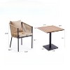 DSVIMOY Patio Accent Table Sets, 2 Pieces Outdoor Dining Set with Cushions, Patio Furniture Chairs for Garden, Beige, 22.05”*24.41“*30.71” - 2 of 4