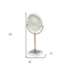 HomeRoots 15" Gold and White Metal and Resin Tabletop Sculpture - 3 of 4