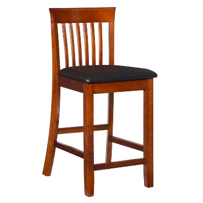 Triena Craftsman 24" Counter Height Barstool Hardwood/Dark Cherry - Linon