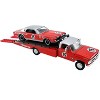 Ford F-350 Ramp Truck & 1967 Mercury T/A Cougar #15 Parnelli Jones Red w/Silver Top 1/64 Diecast Models by Greenlight for ACME - 2 of 4