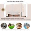 2-Piece Outdoor Rattan Daybed, Outdoor Bed with 5 Positions, Outdoor Loveseat Patio Sofa with Bench Lounge Roof Set and Cushions - 4 of 4