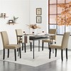 Yaheetech 4pcs Upholstered Fabric Dining Chairs with Solid Wood Legs For Dining Room - 2 of 4