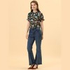 INSPIRE CHIC Women's Ruffled Short Sleeve Floral Mock Neck Summer Top - 3 of 4