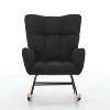 Nursery Rocking Chair, Upholstered Glider Rocker with High Backrest, Accent Reading Chair, Comfy Armchair, Recliner Chair for Bedroom Living Room - 4 of 4