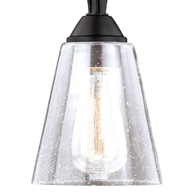 Cinta Vine-Inspired Mini Pendant with Seeded Glass in Oil Rubbed Bronze