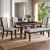 6-piece Dining Table Set Dining Set with 4 Upholstered High-Back Tufted Chairs and 1 Bench for Dining Room, Kitchen and Living Room, Black/Espresso-Mo - 2 of 4