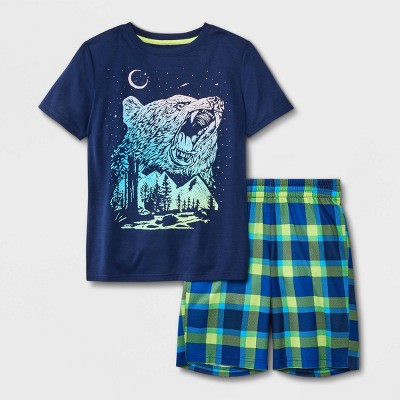 Boys' 2pc Bear Short Sleeve Pajama Set - Cat & Jack™ Navy