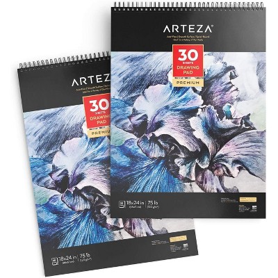 Arteza Paper Pad for Drawing or Sketching, 18x24", 30 Sheets - 2 Pack (ARTZ-8381)