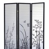 NicBex 3-panel Room Divider Portable Wooden Folding Privacy Screen Bamboo Design Wall Partition for Home & Office, Black - 4 of 4