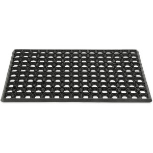 Juvale Black Rubber Welcome Door Mat Nonslip Indoor Outdoor Doormat (23.5 x 15.75 Inches) - 1 of 4