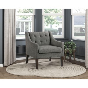 Okak Accent Chair Contemporary Living Room Chair with Upholstered Button-Tufted Fabric Cushion Comfy Armchair for Reading Room Bedroom - 1 of 4