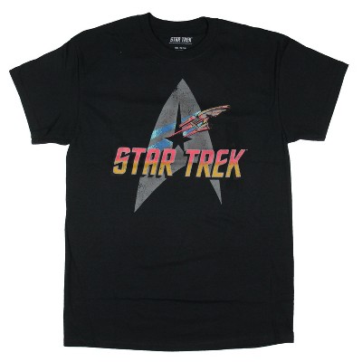 Star Trek Men's Space Ship Symbol Graphic Print Adult Short Sleeve T-Shirt
