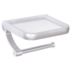 Unique Bargains Phone Shelf Aluminum Alloy Matte Toilet Paper Holder - 1 of 4