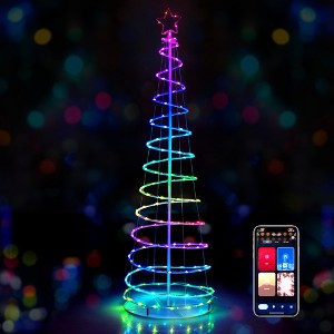 Costway 6 FT Spiral Christmas Tree with135 LED Lights 10 Lighting Modes & APP Control - 1 of 4