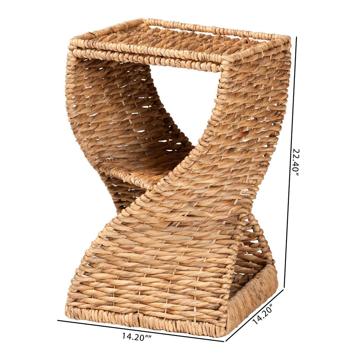 bali & pari Pelleas Seagrass End Table: Metal Frame, Helix Shelves, Fully Assembled - thumbnail 8