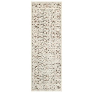 Washable Vintage Living Room Rugs, Soft Non Slip Distressed Floral Print Carpet, Bordered Stain Resistant Bedroom Rugs - 1 of 4