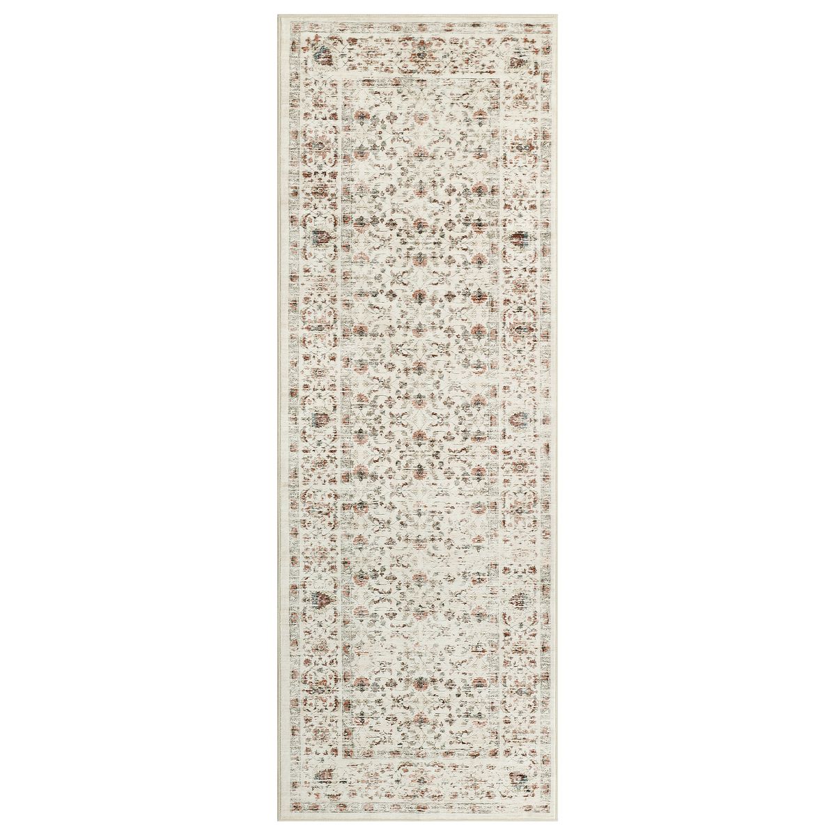 Garvee Vintage Floral Print Area Rug Washable Living Room Bedroom Area Rug Soft Non Slip Low Pile Carpet - thumbnail 5