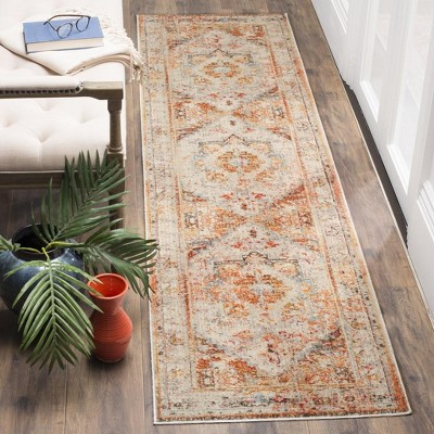 Cream and Multicolor Persian Style Runner Rug