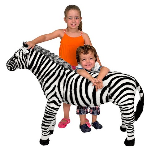 Melissa & Doug Giant Striped Zebra - Lifelike Stuffed Animal (nearly 3 Feet  Tall) : Target