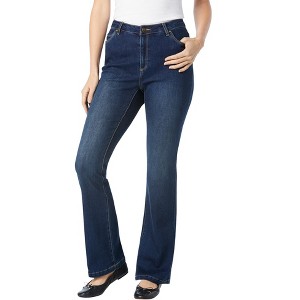Woman Within Plus Size Tall Comfort Curve Bootcut Denim Jean - 1 of 4