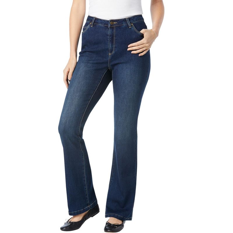 Woman Within Women's Plus Size Petite Comfort Curve Bootcut Jean, 1 of 2