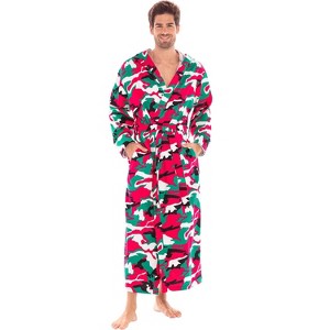 ADR Men's Hooded Flannel Robe, Soft Cotton - 1 of 4