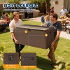 Outdoor Storage Box, Waterproof Lockable Resin Deck Box, Patio Storage Chest, Wood Grain - 3 of 4