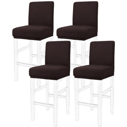 Piccocasa Bar Stool Covers Pub Counter Stool Cover Chair Seat Cover Stretch Washable Slipcovers Dark Brown 4 Pcs Target