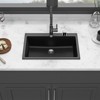 Gulches 33"x22" Black Granite Composite Quartz Kitchen Sink, Drop-in with Accessories - 3 of 4